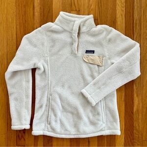 Patagonia Re-Tool, Snap-T, Fleece Pullover Raw Linen White Dye-X, Medium